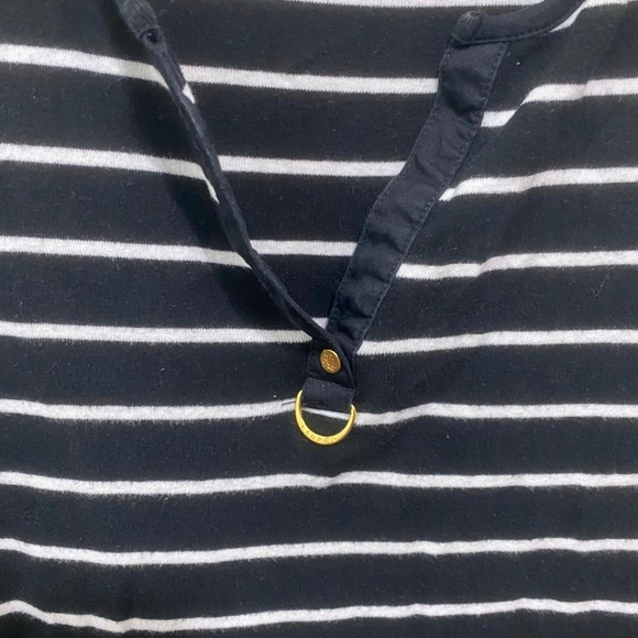 ⛔️ SOLD ⛔️ LAUREN RALPH LAUREN Woman's Stripe Quarter Length Top Size L - Picture 2 of 3